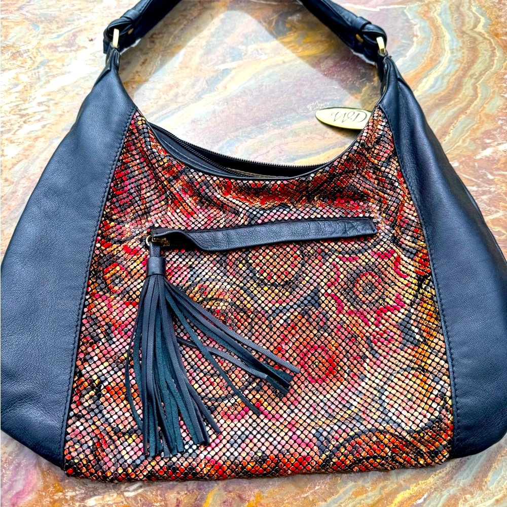 - Vintage Whiting & Davis Mesh & Leather Hobo bag